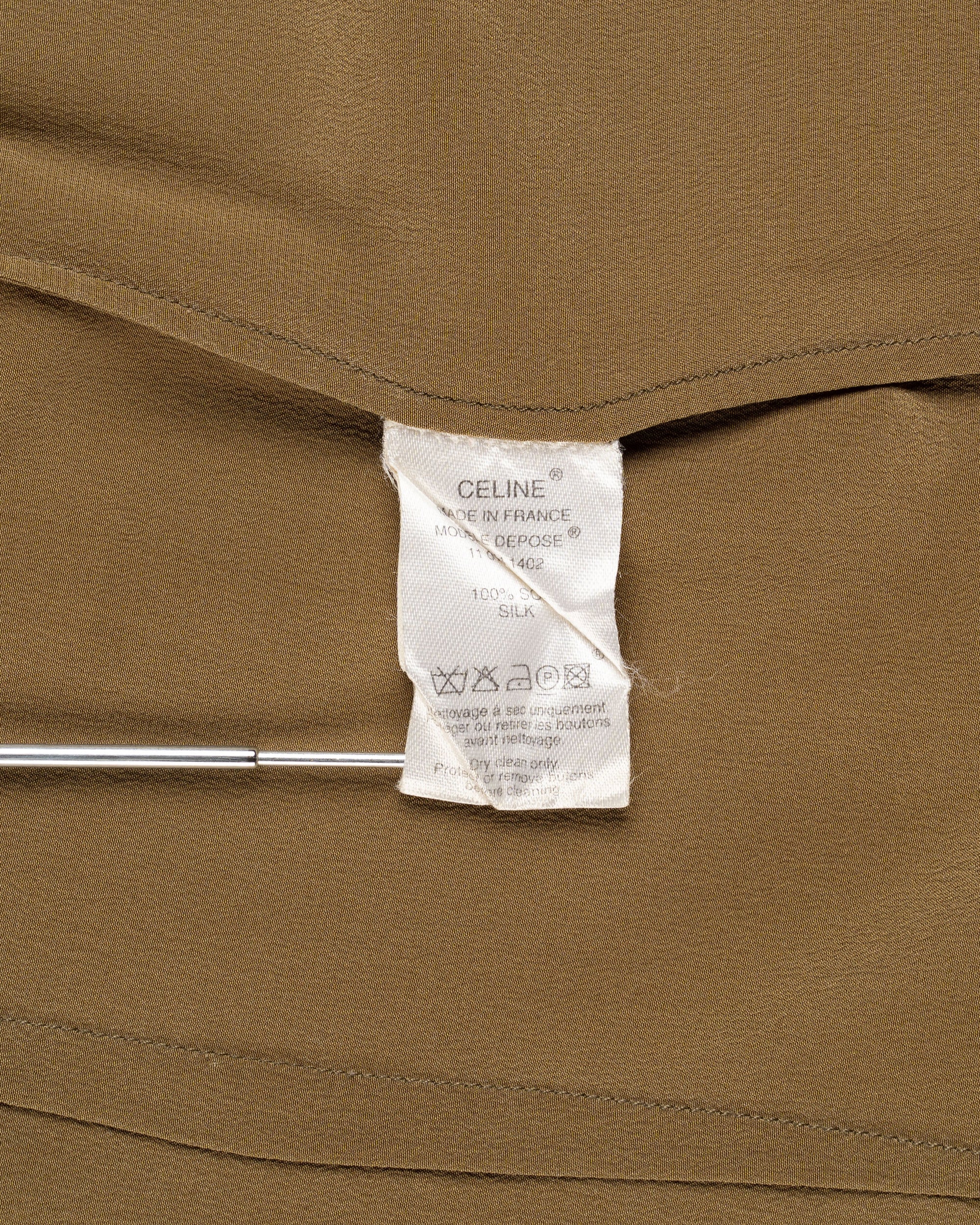 Celine military epaulets silk button-up shirt