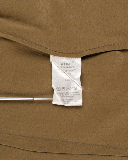 Celine military epaulets silk button-up shirt Celine