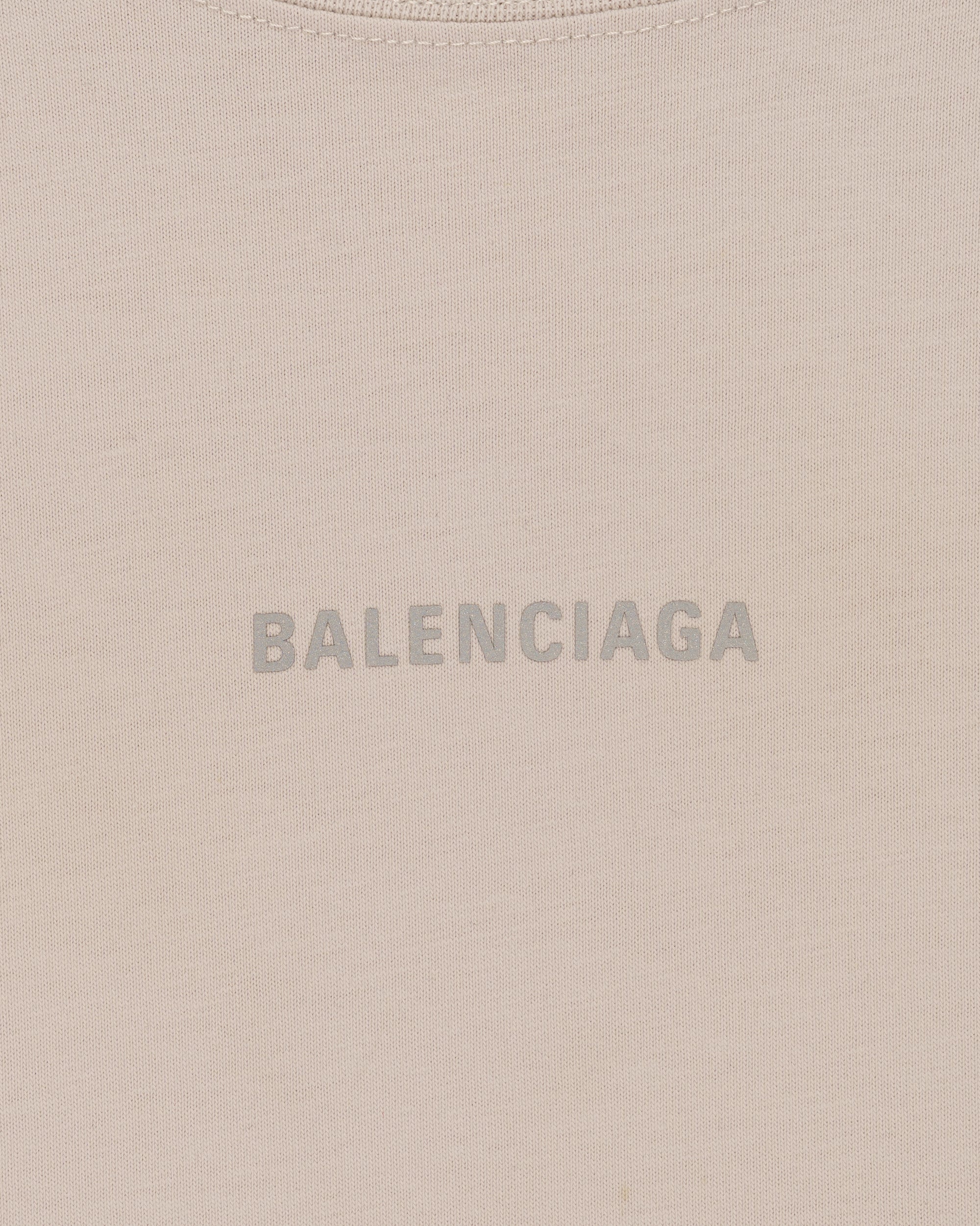 Balenciaga reflective logo cream long sleeve t-shirt