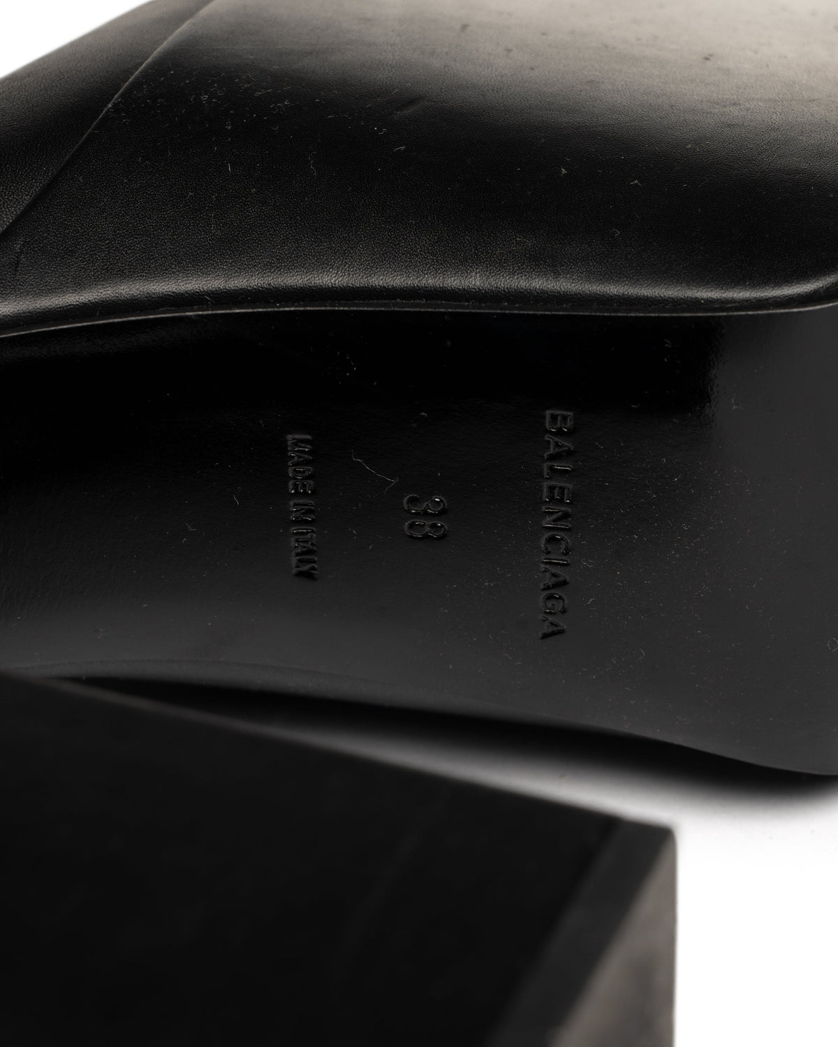 Balenciaga high-knee platform black leather boots