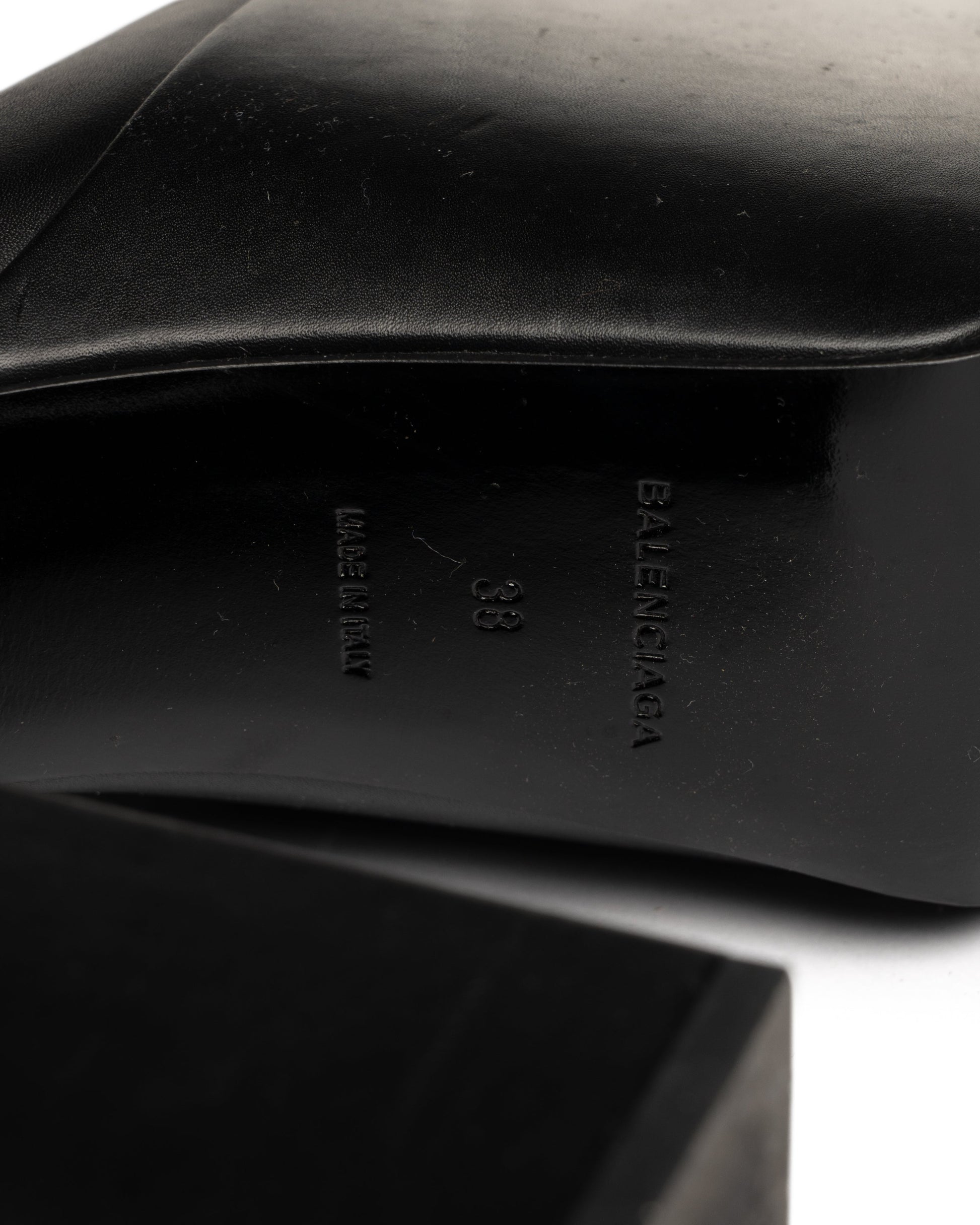 Balenciaga high-knee platform black leather boots Balenciaga