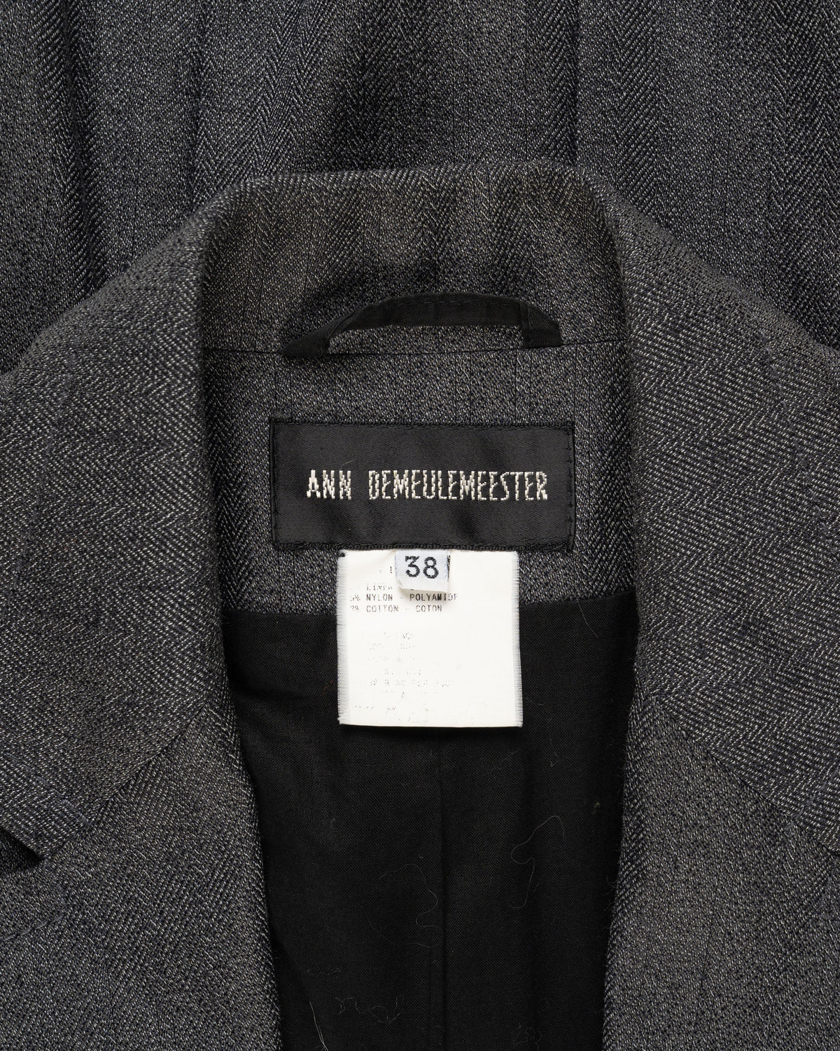 Ann Demeulemeester laced grey elongated blazer jacket