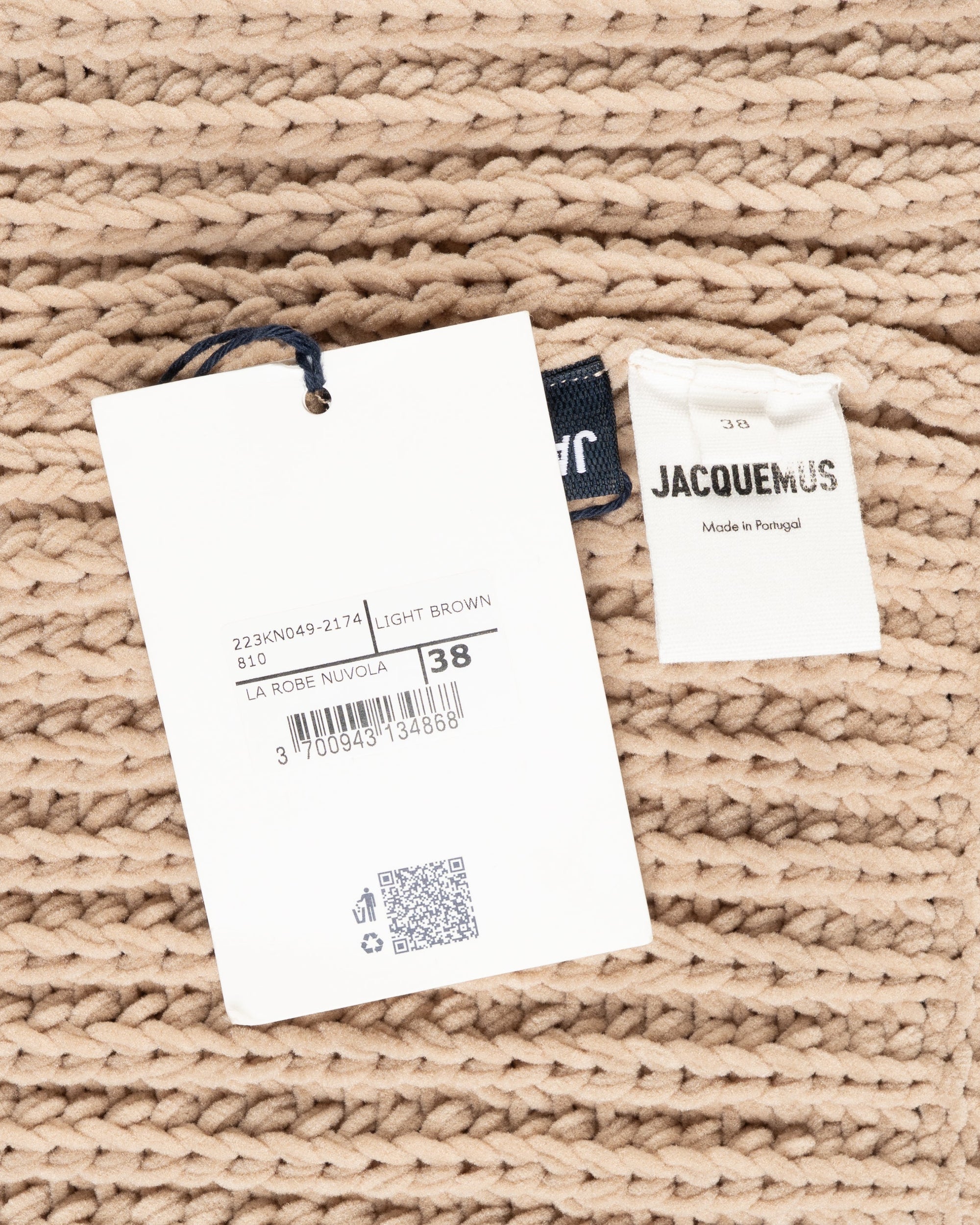 Jacquemus Halter neck knitted beige dress