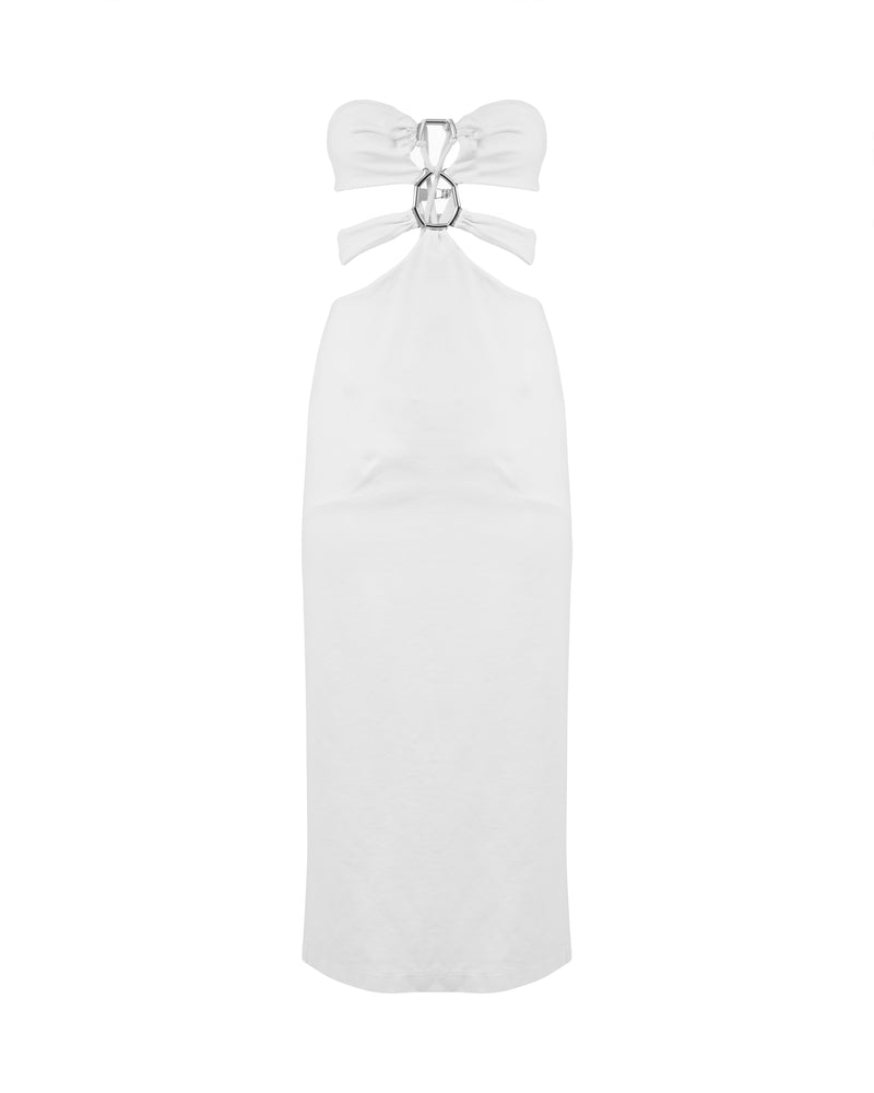 MISBHV 1-OF-1 metal frame open back white dress thumbnail