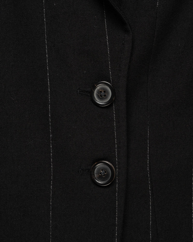 Ann Demeulemeester Pinstripe elongated laine blazer jacket thumbnail