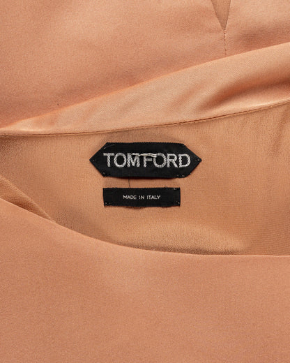 Tom Ford cut-out draped silk sand midi dress Tom