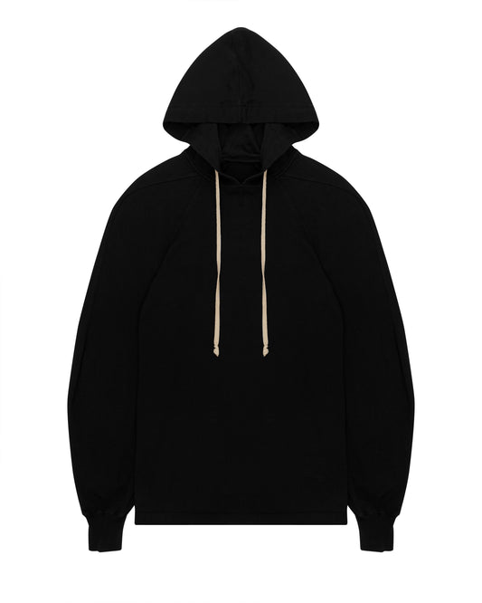 RICK OWENS ELONGATED HOODIE BLACK image