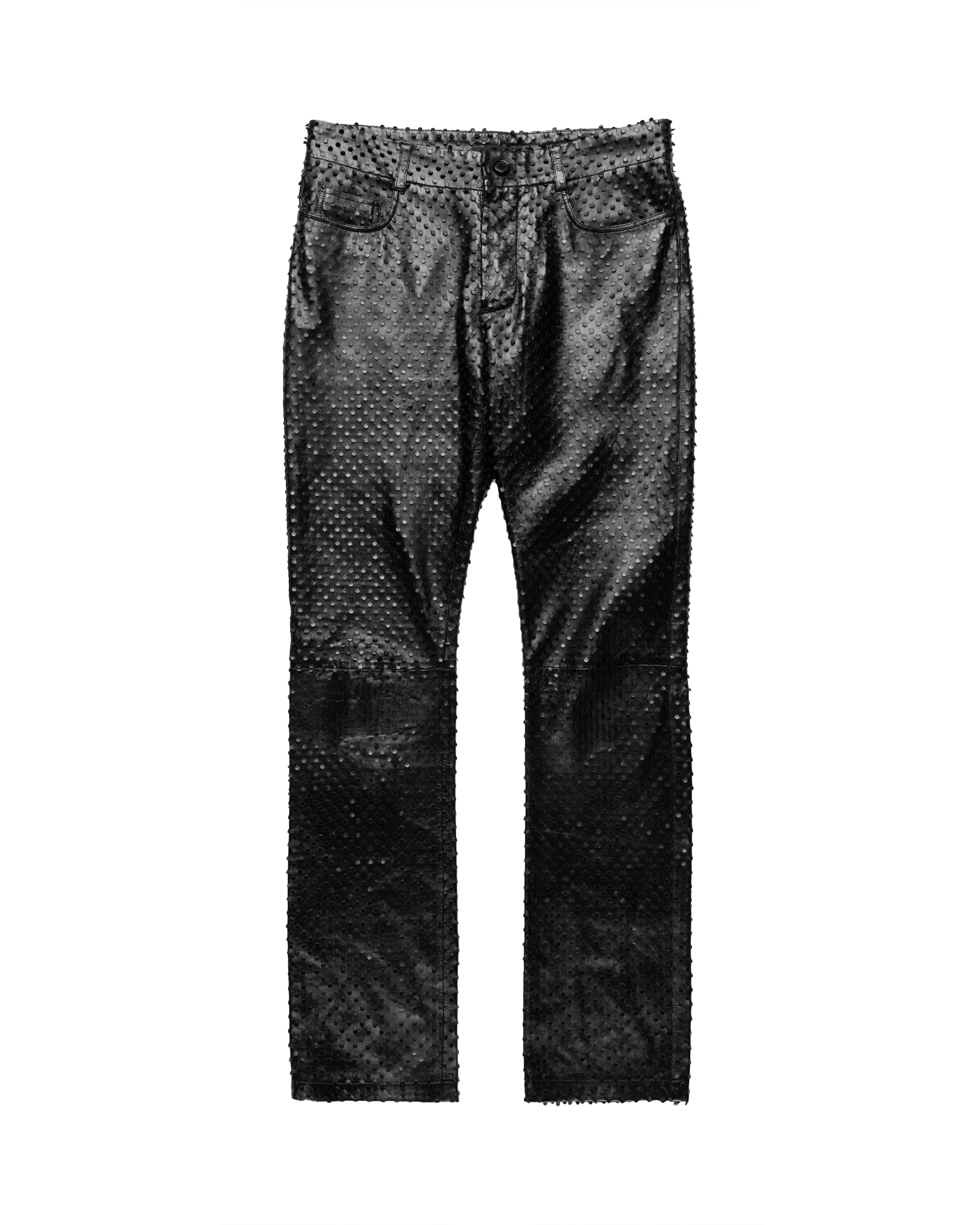 Helmut Lang Perforated black leather pants