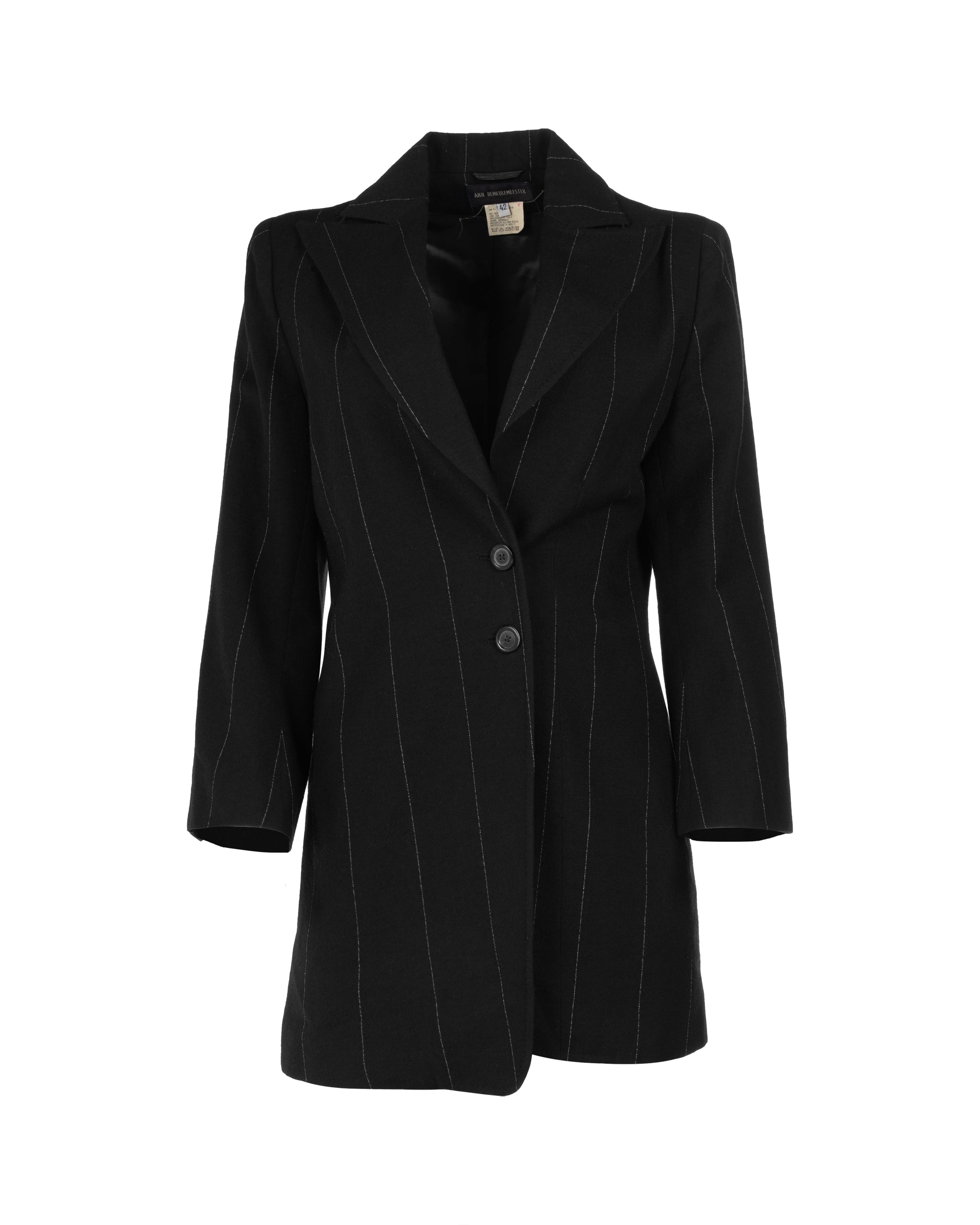 Ann Demeulemeester Pinstripe elongated laine blazer jacket Ann