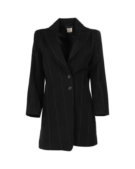 Ann Demeulemeester Pinstripe elongated laine blazer jacket Ann