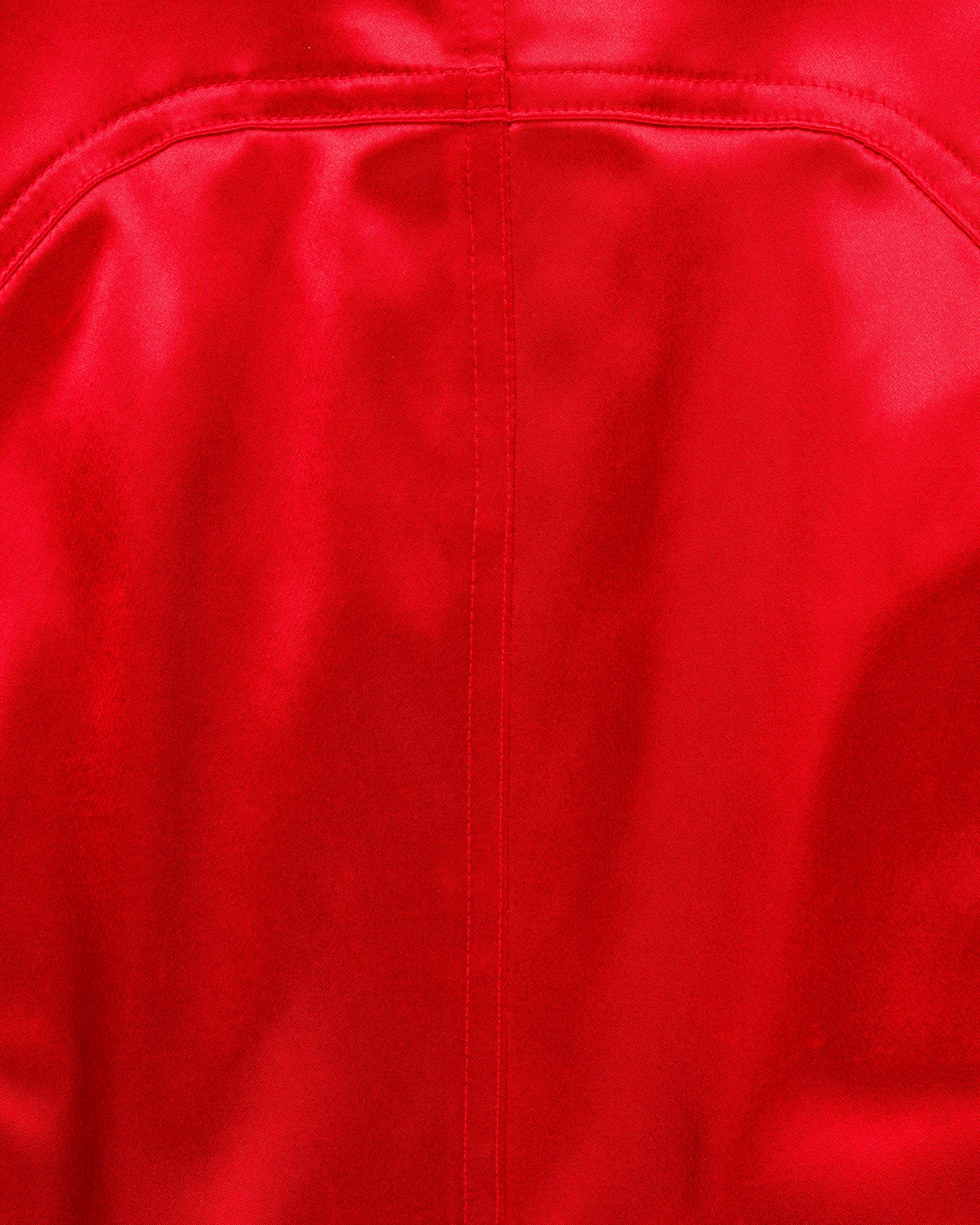 Mugler Trademark red satin tang jacket