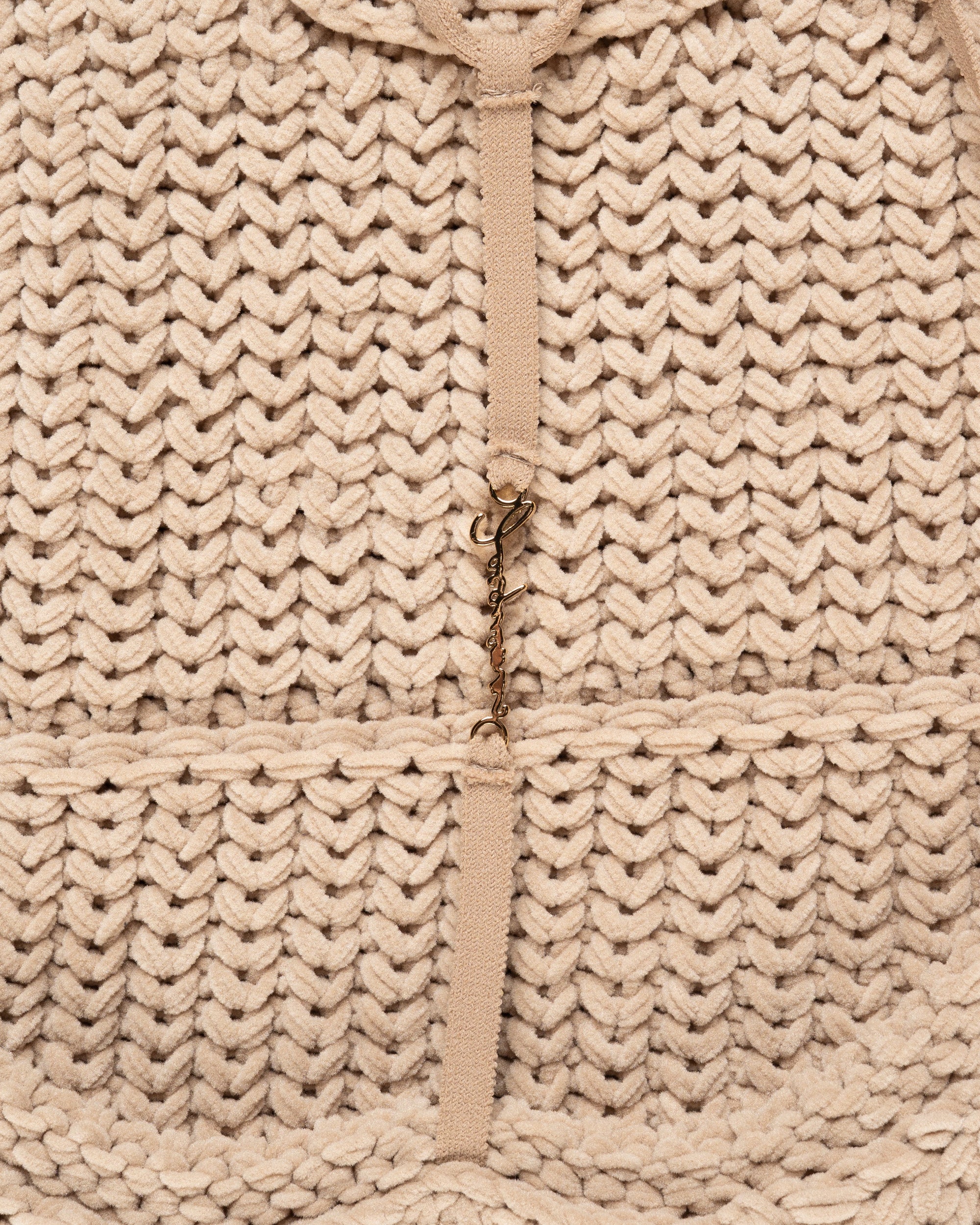 Jacquemus Halter neck knitted beige dress