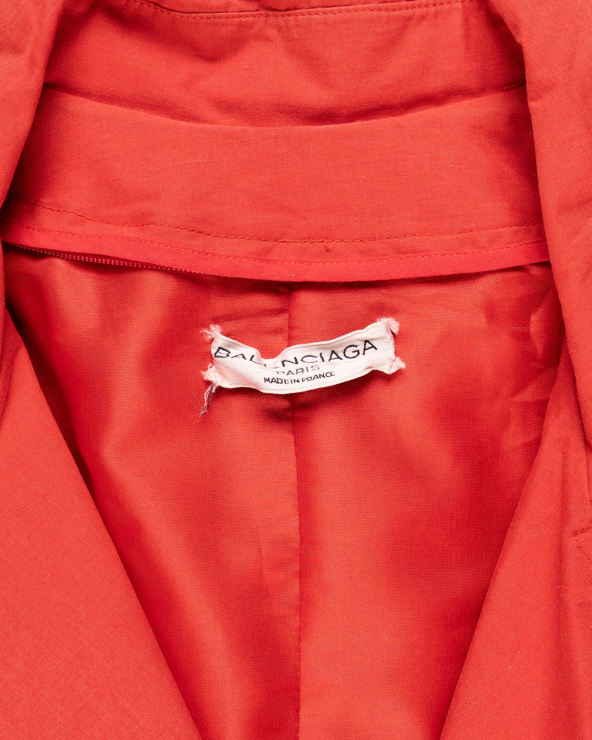 Balenciaga 1980s double-breasted red trench coat Balenciaga