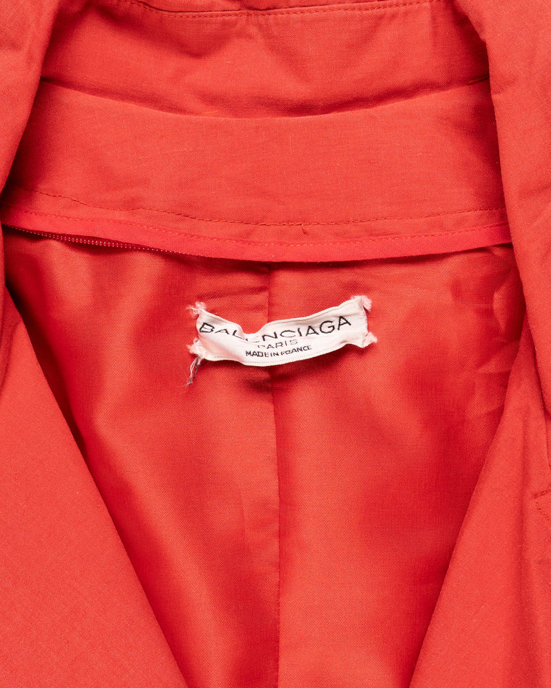 Balenciaga 1980s double-breasted red trench coat thumbnail