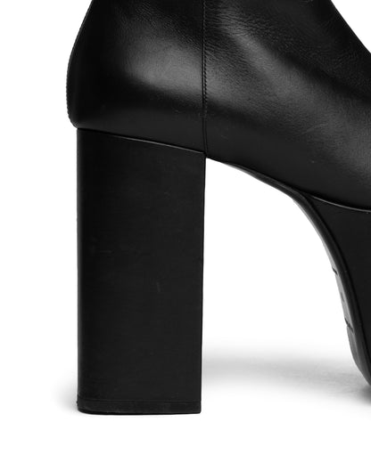 Balenciaga high-knee platform black leather boots Balenciaga