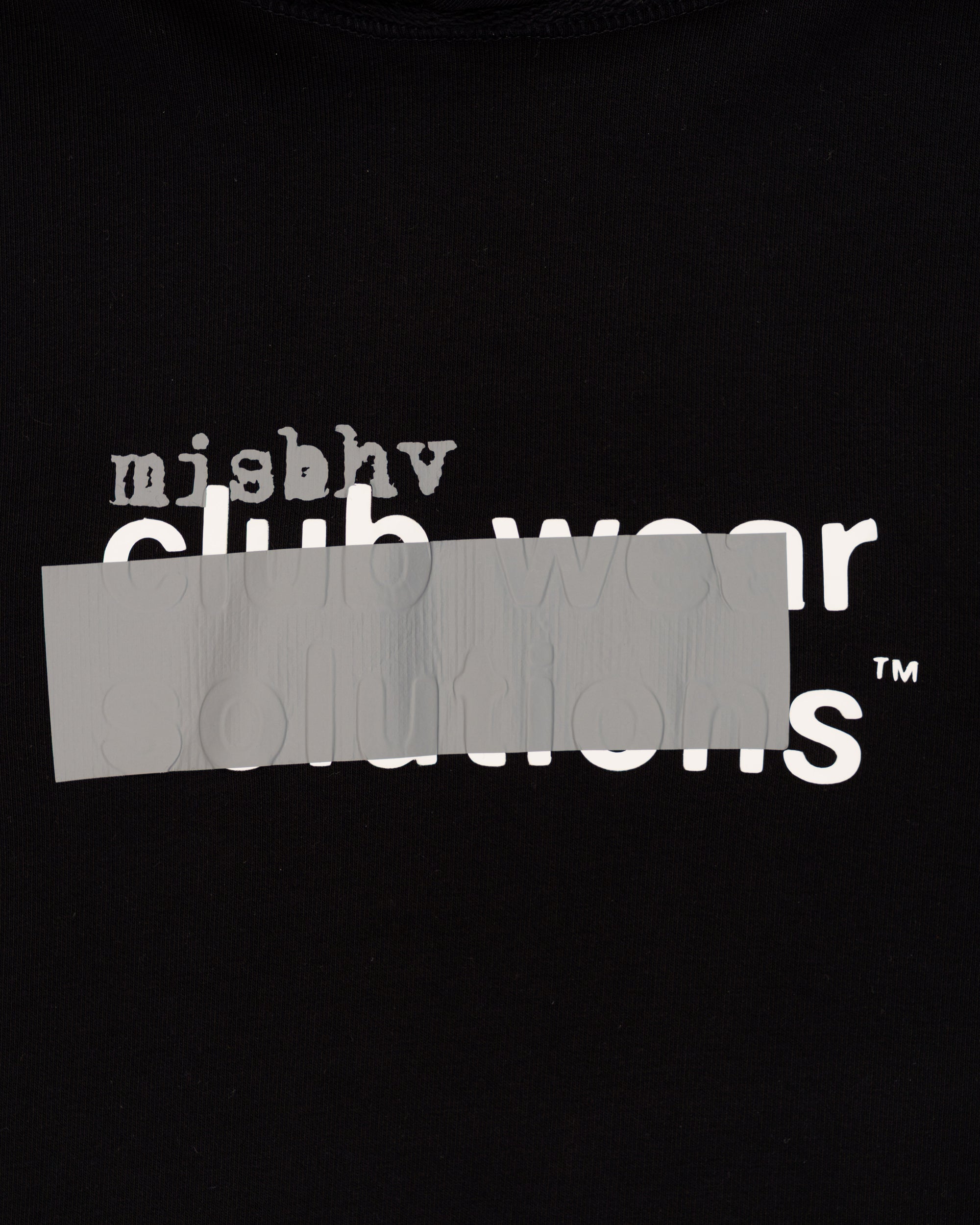 MISBHV "club wear solutions" silver tape hoodie