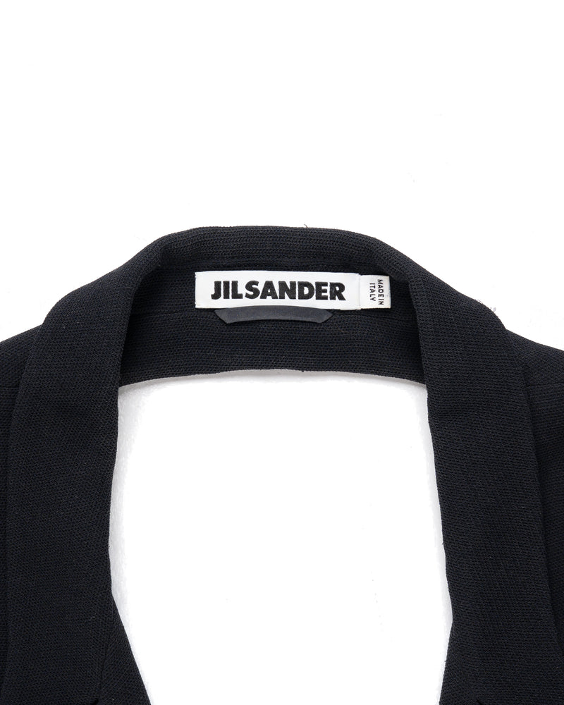 Jil Sander fringe cut-out black blazer jacket thumbnail