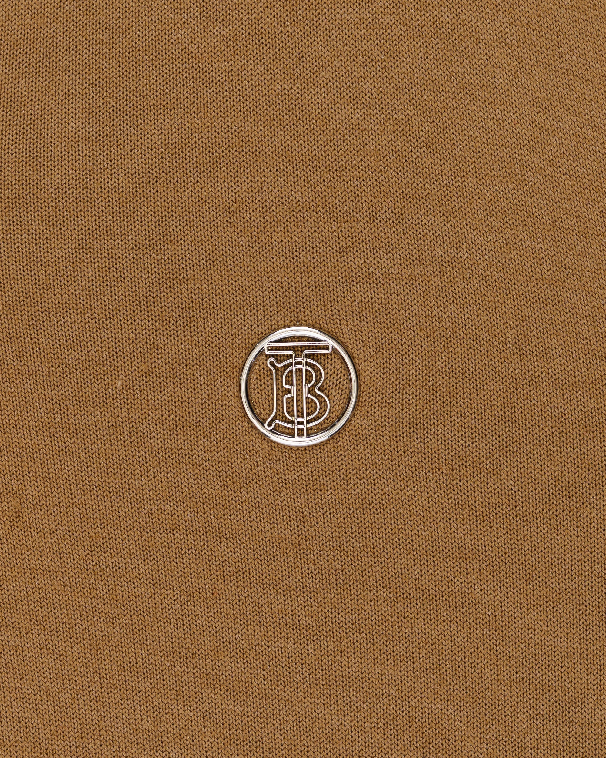 Burberry emblem-logo knitted polo-collar t-shirt