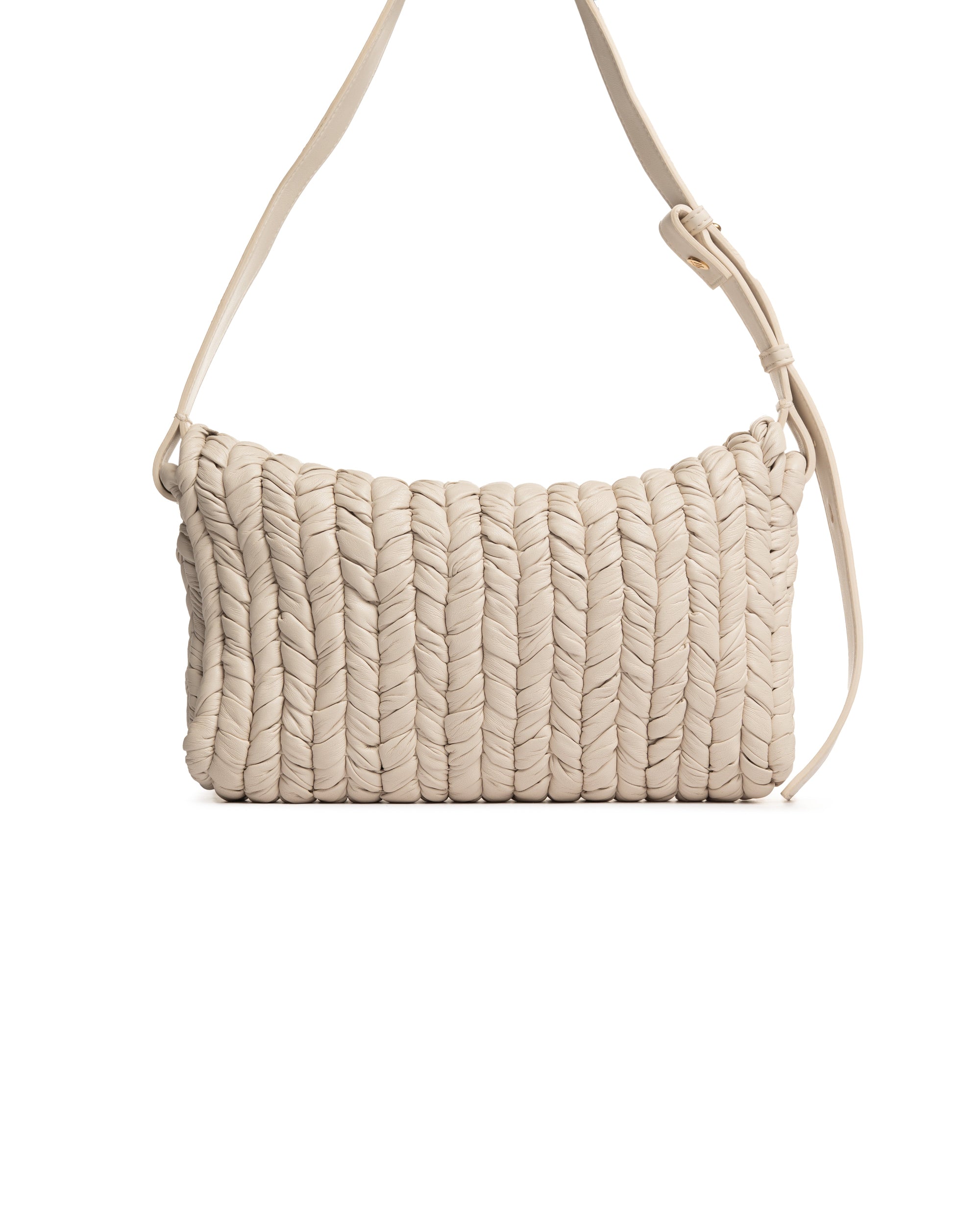 Nanushka The Square press-stud cream white shoulder bag