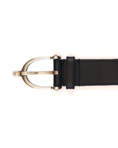 Gucci Stirrup black leather belt-2