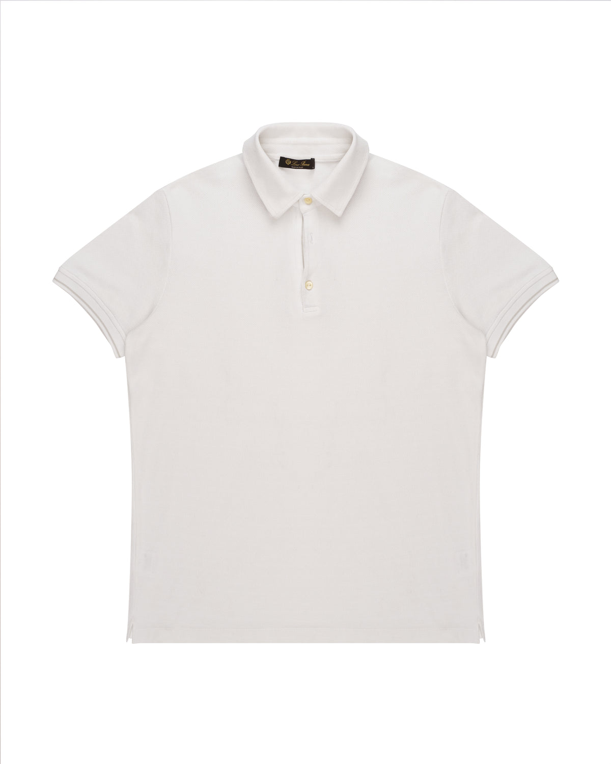 Loro Piana cotton white polo-collar t-shirt