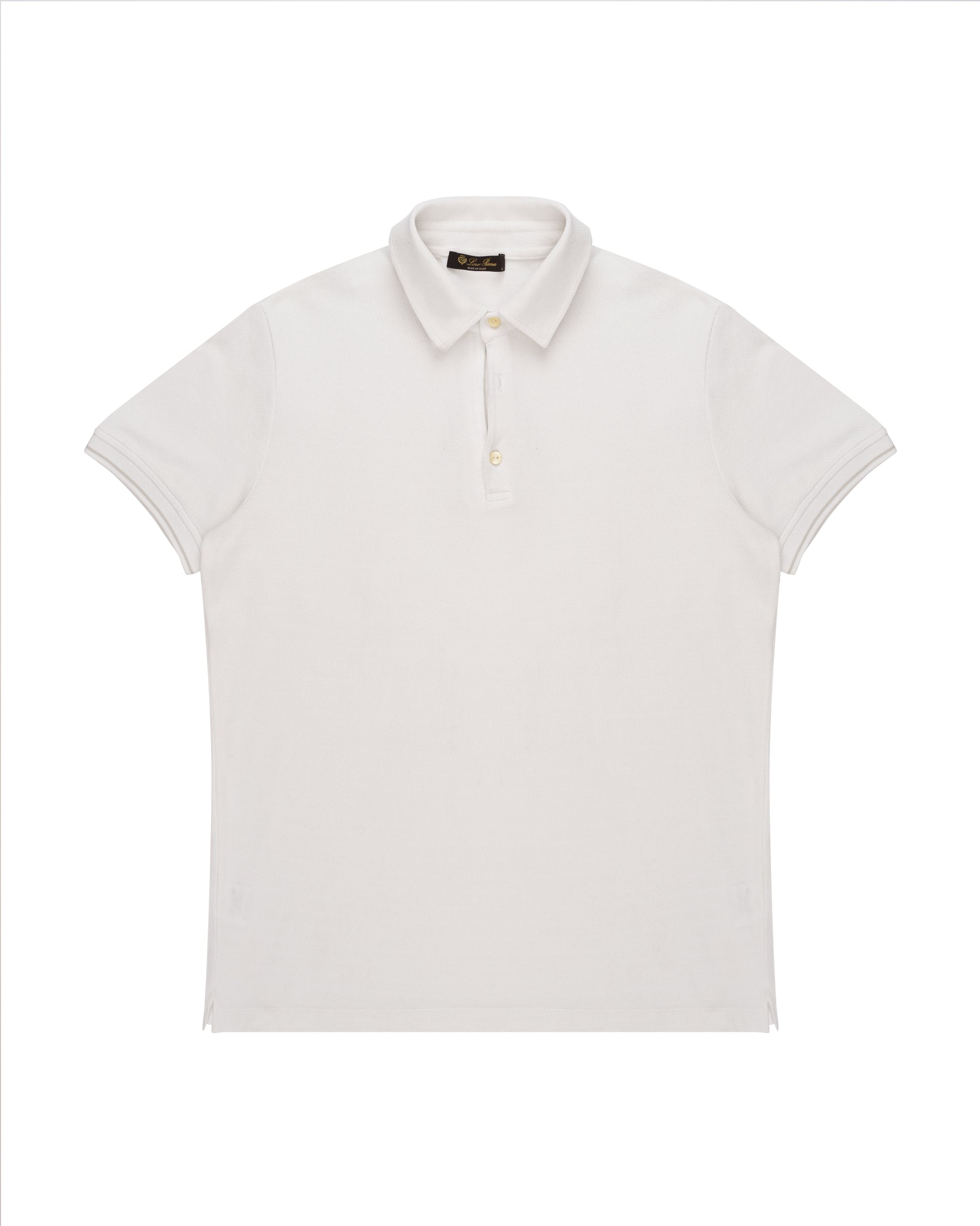Loro Piana cotton white polo-collar t-shirt