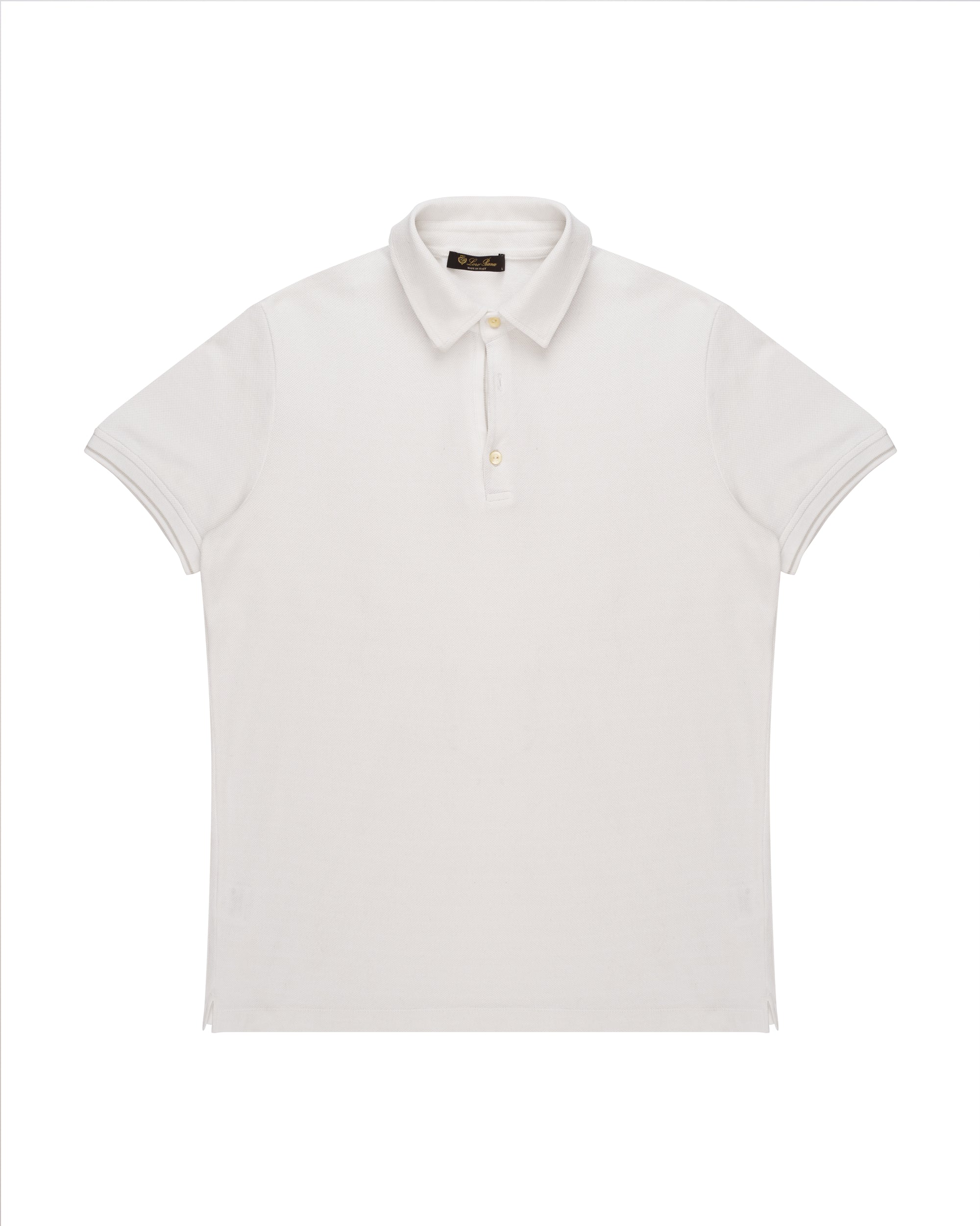 Loro Piana cotton white polo-collar t-shirt