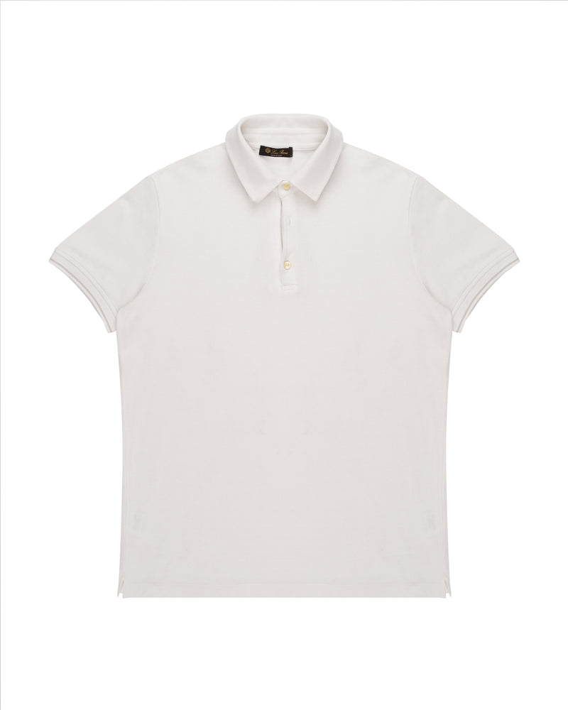 Loro Piana cotton white polo-collar t-shirt thumbnail