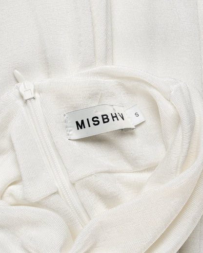 MISBHV 1-OF-1 open shoulders white long sleeve dress MISBHV