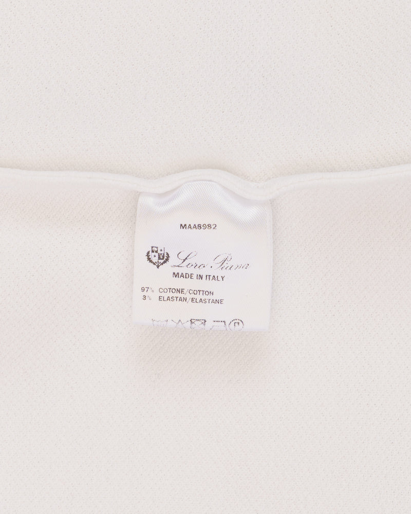 Loro Piana cotton white polo-collar t-shirt thumbnail