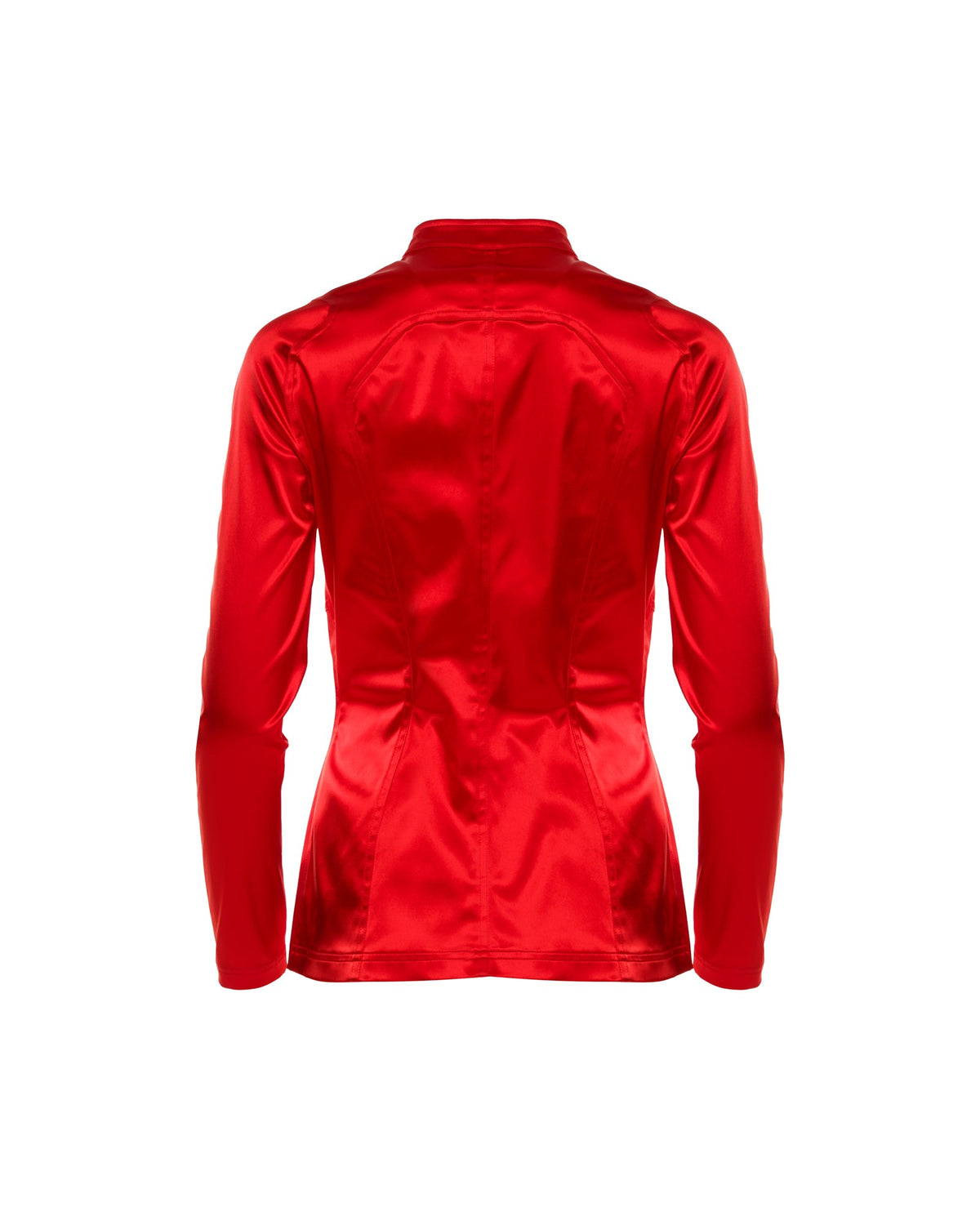Mugler Trademark red satin tang jacket