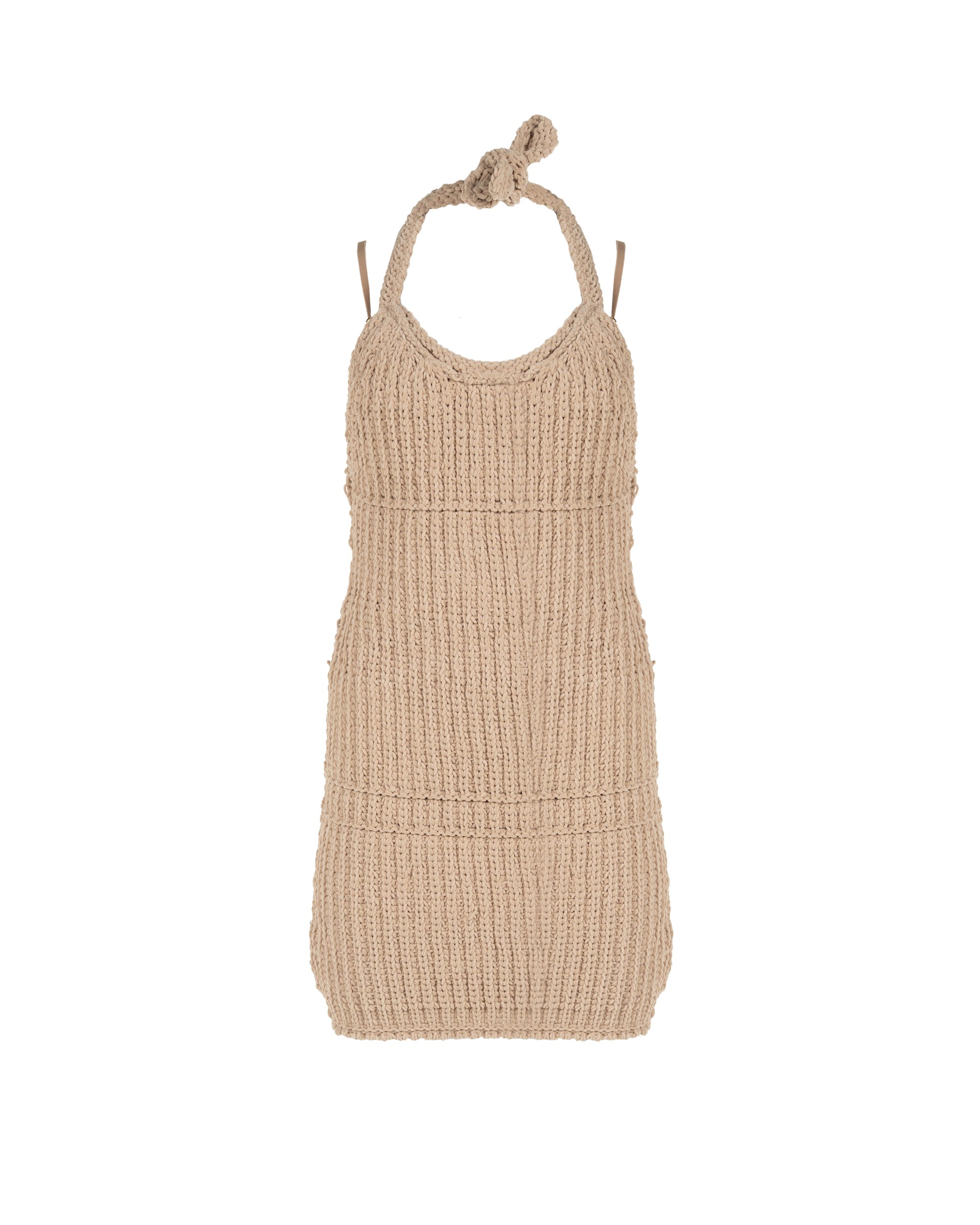 Jacquemus Halter neck knitted beige dress Jacquemus