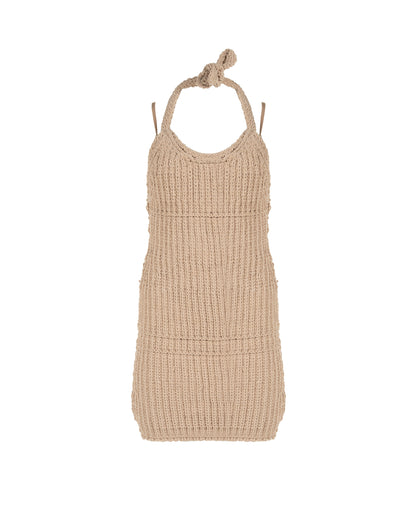 Jacquemus Halter neck knitted beige dress Jacquemus