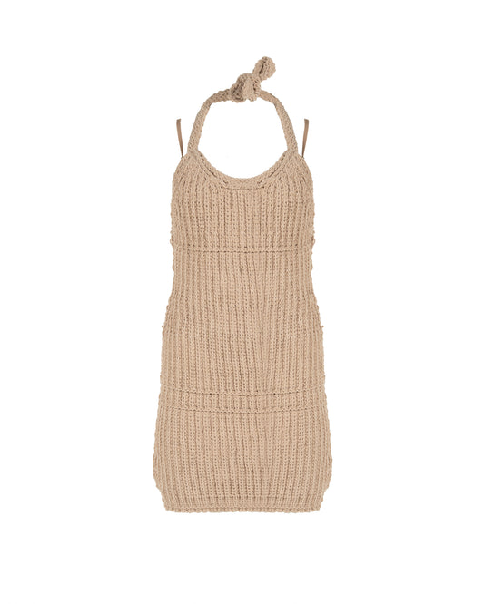 Jacquemus Halter neck knitted beige dress Jacquemus