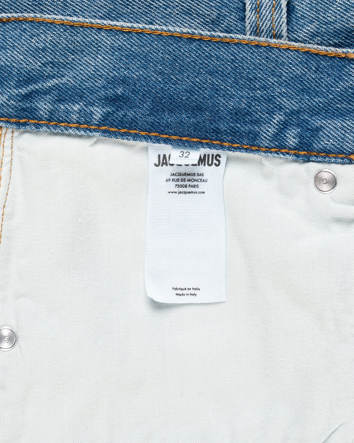 Jacquemus Les Sculptures "Le de-Nîmes" large blue denim pants