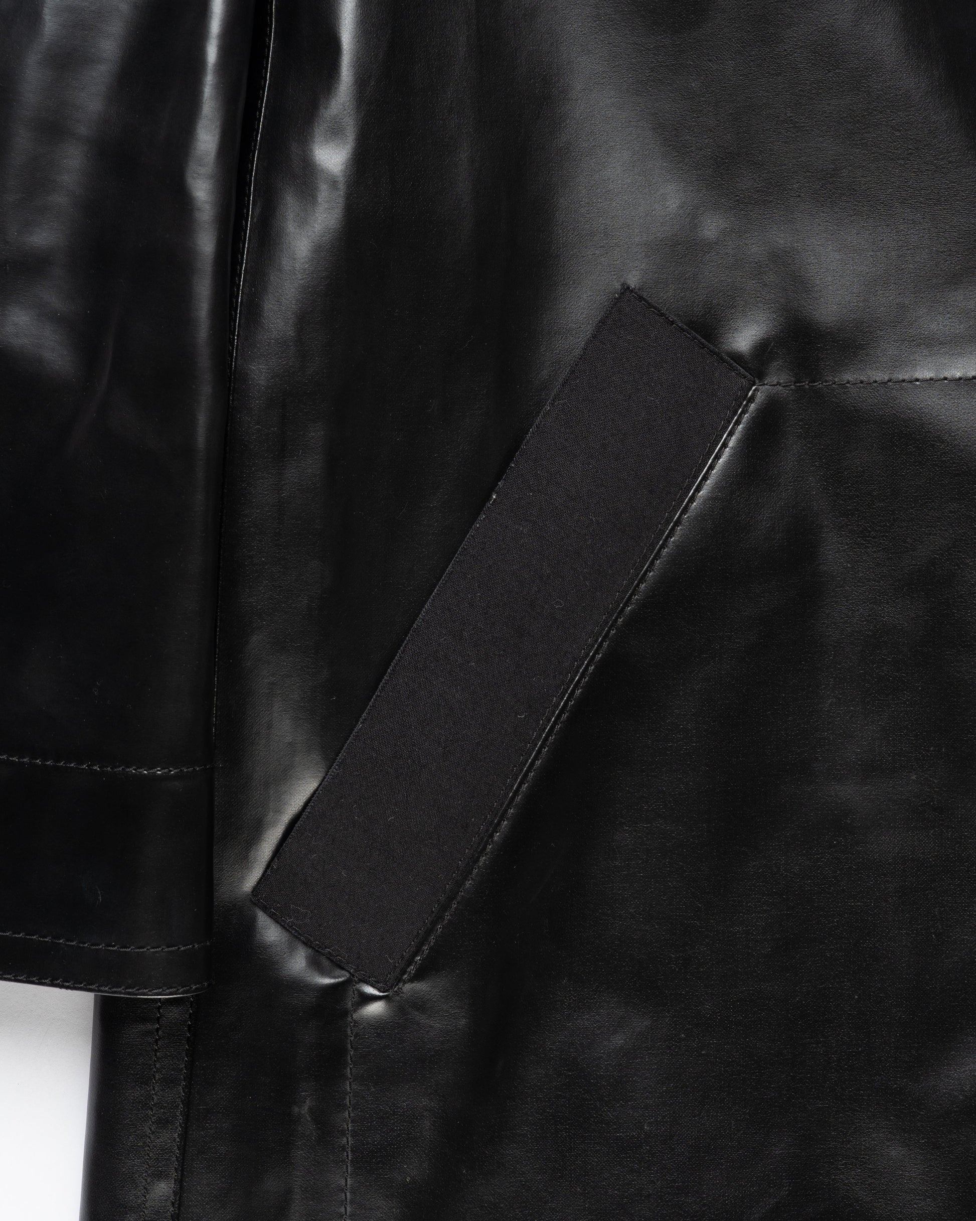 Kwaidan Editions single-breasted rubber black coat Kwaidan