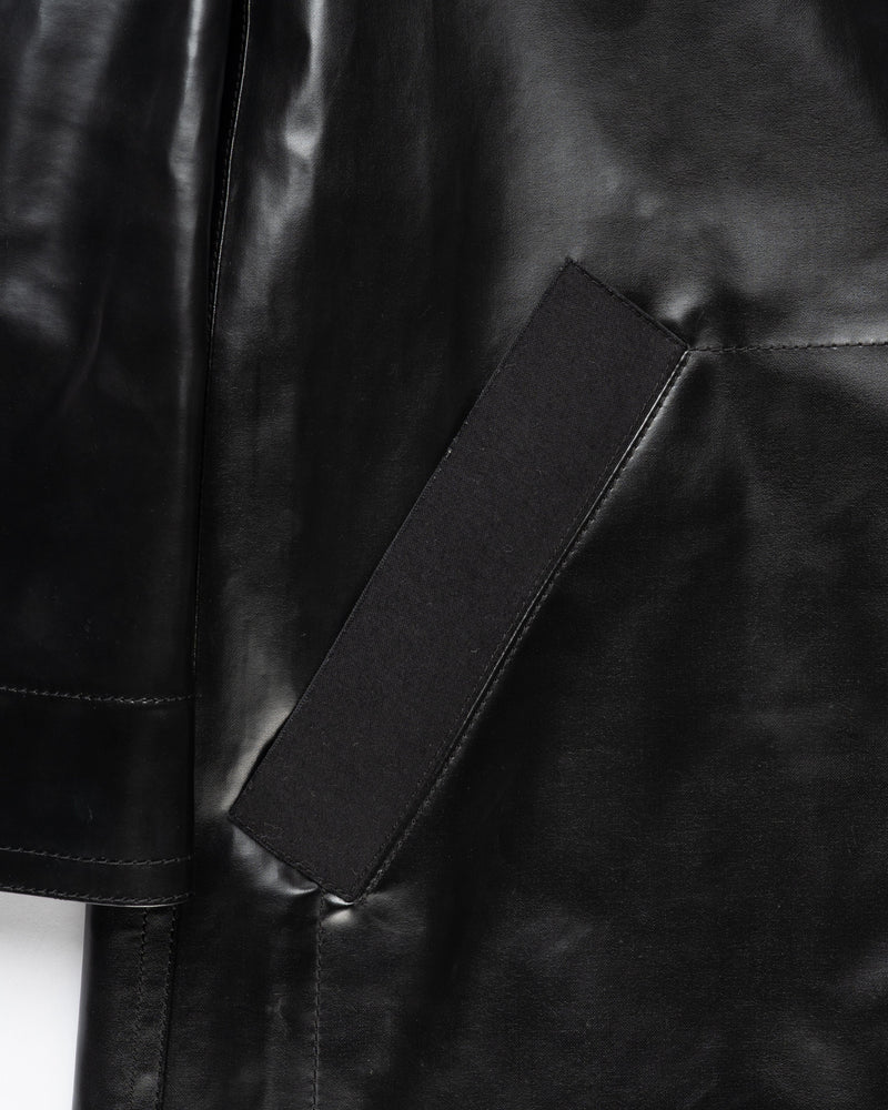 Kwaidan Editions single-breasted rubber black coat thumbnail