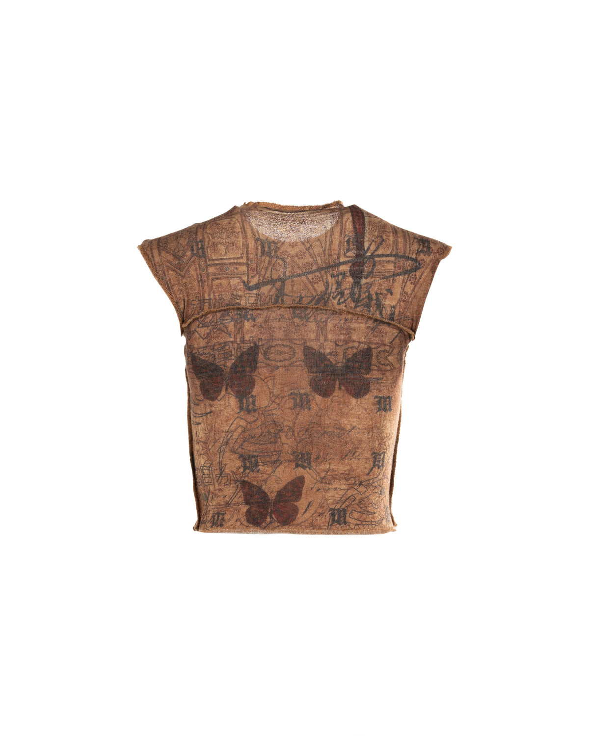 MISBHV pierced brown mesh top