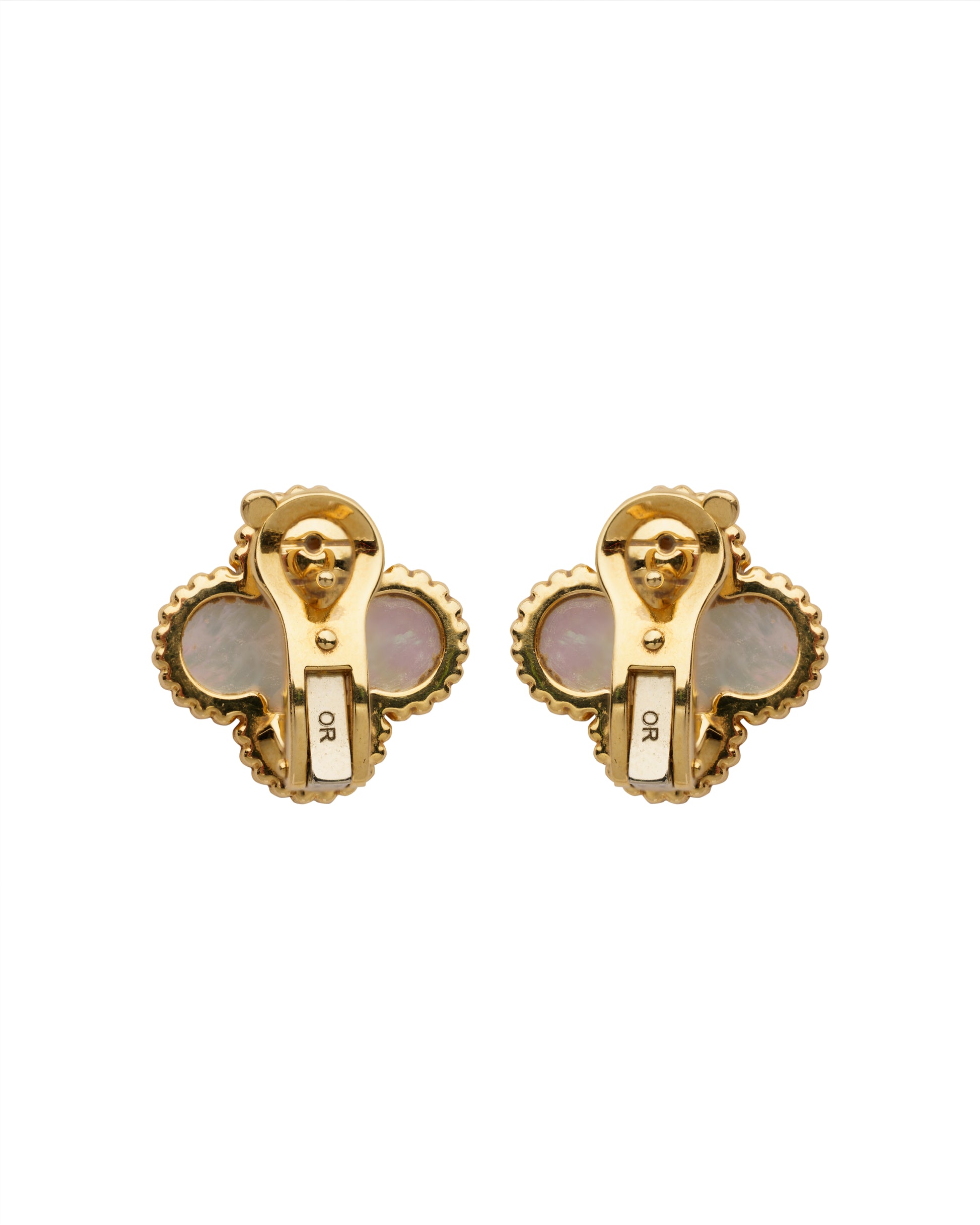 Van Cleef & Arpels Vintage Alhambra mother-of-pearl earrings detail