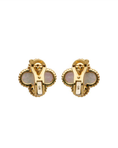 Van Cleef & Arpels Vintage Alhambra mother-of-pearl earrings detail