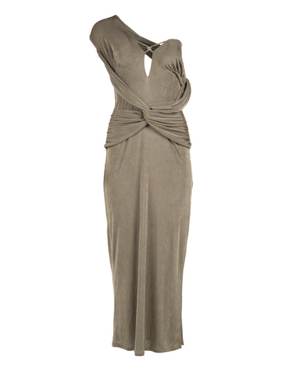 MISBHV 1-OF-1 drape lace beige dress MISBHV