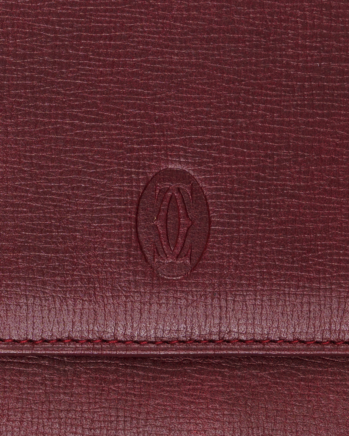 Cartier "must de Cartier" burgundy bifold wallet & card wallet set