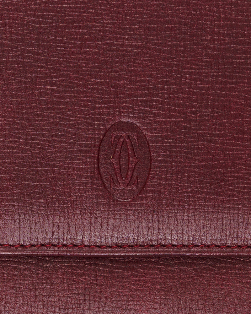 Cartier "must de Cartier" burgundy bifold wallet & card wallet set thumbnail