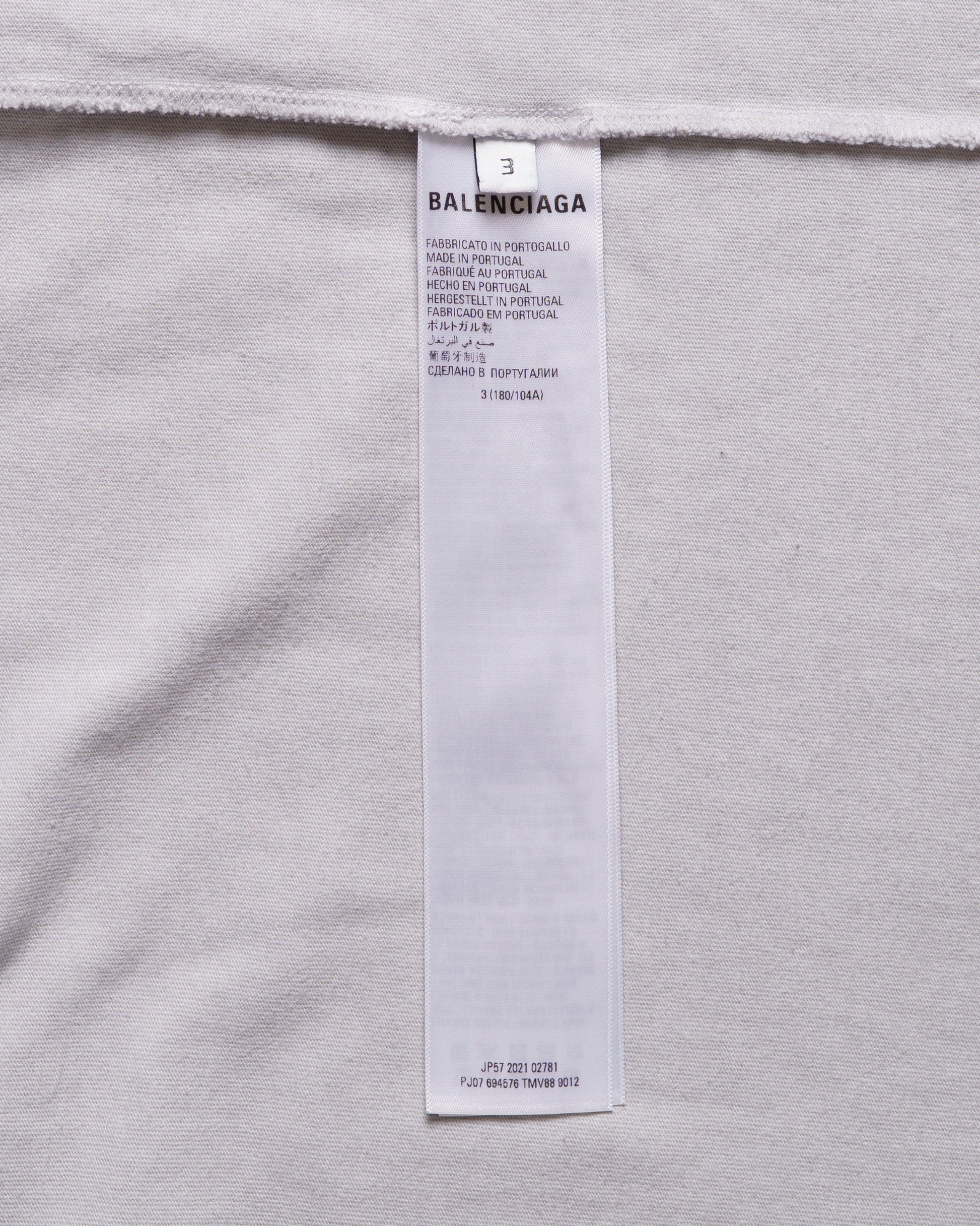 Balenciaga metal logo distressed oversized grey t-shirt Balenciaga