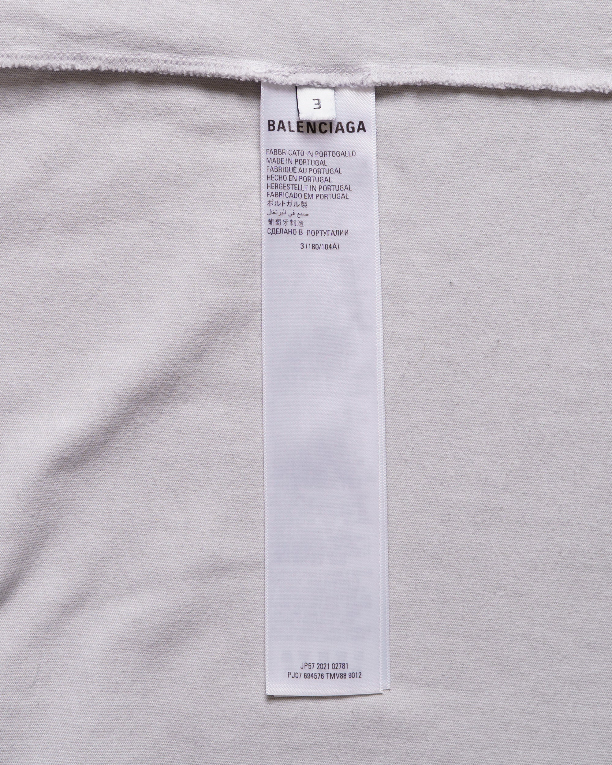 Balenciaga metal logo distressed oversized grey t-shirt