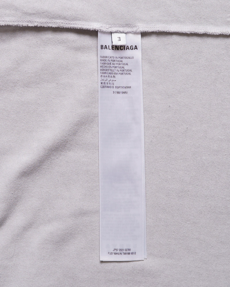 Balenciaga metal logo distressed oversized grey t-shirt thumbnail