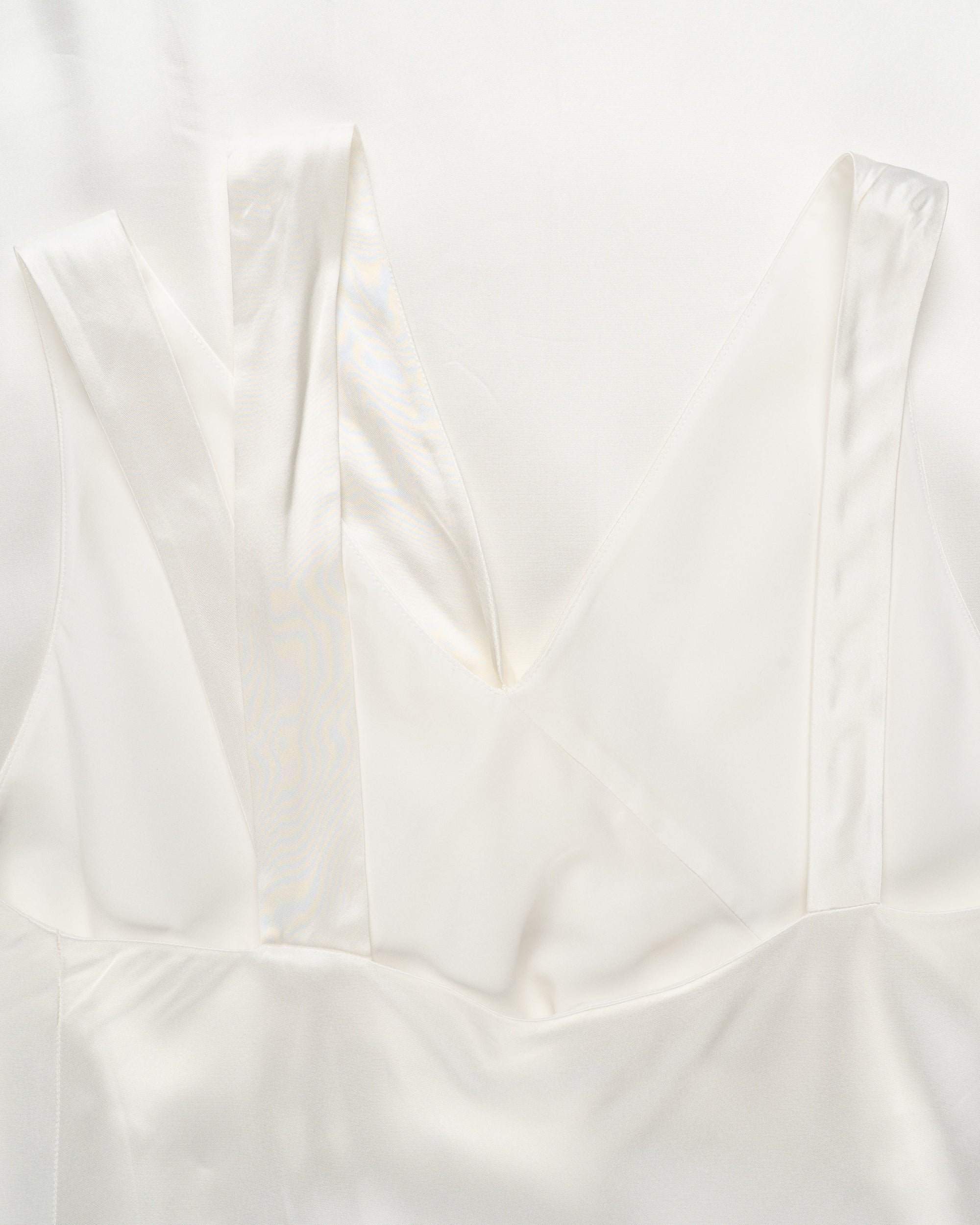 Helmut Lang Sash Ivory white double satin dress