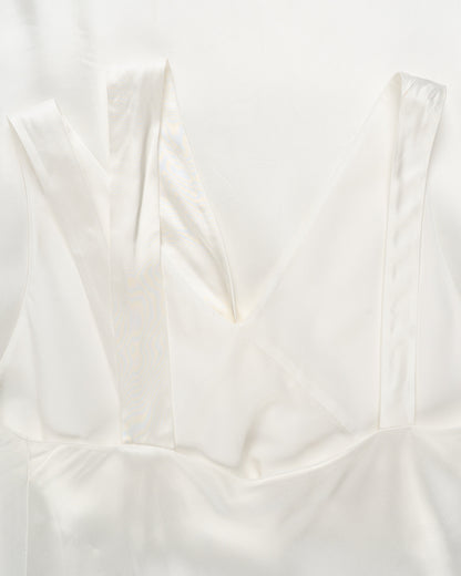 Helmut Lang Sash Ivory white double satin dress Helmut