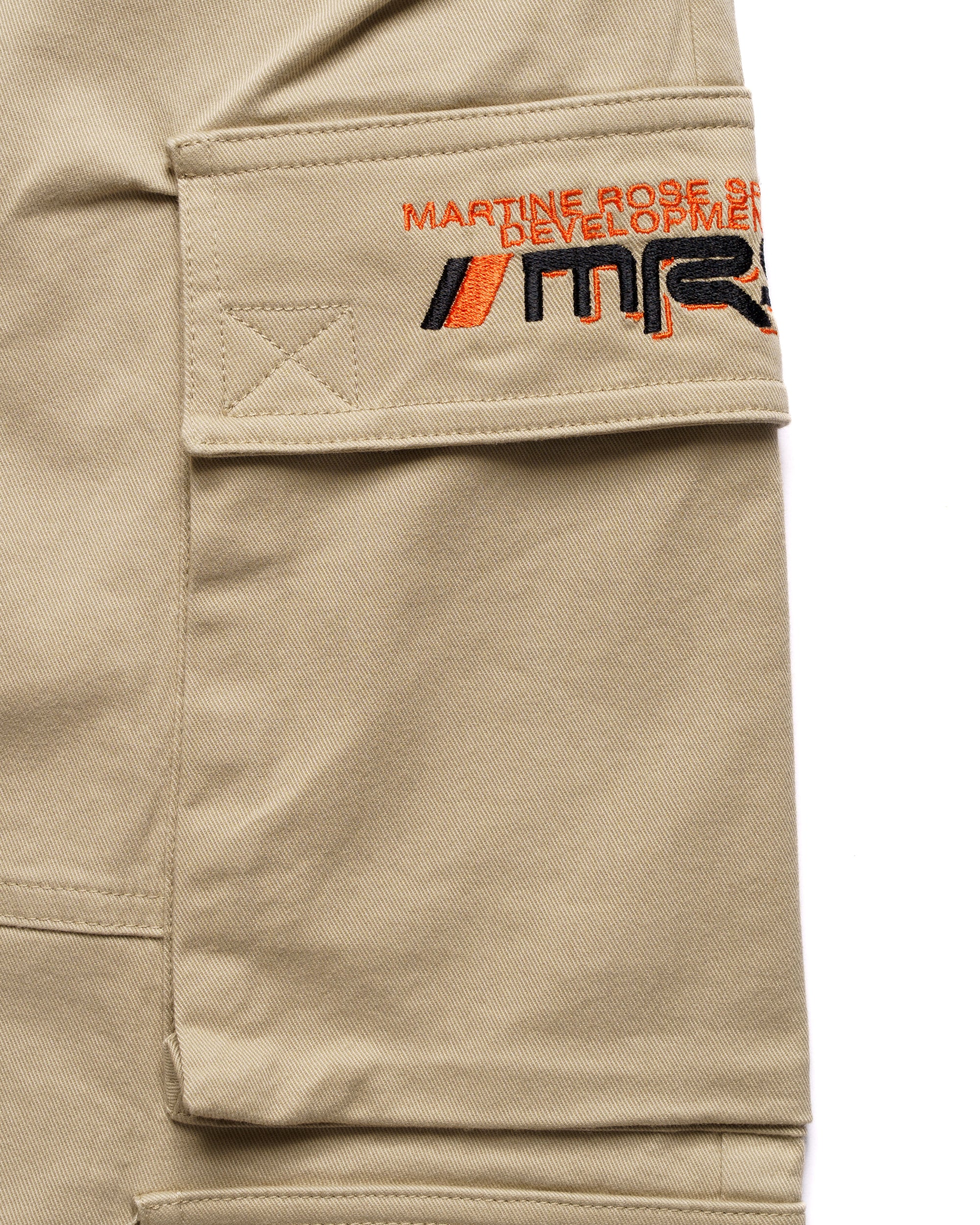Martine Rose pulled cargo twill beige shorts