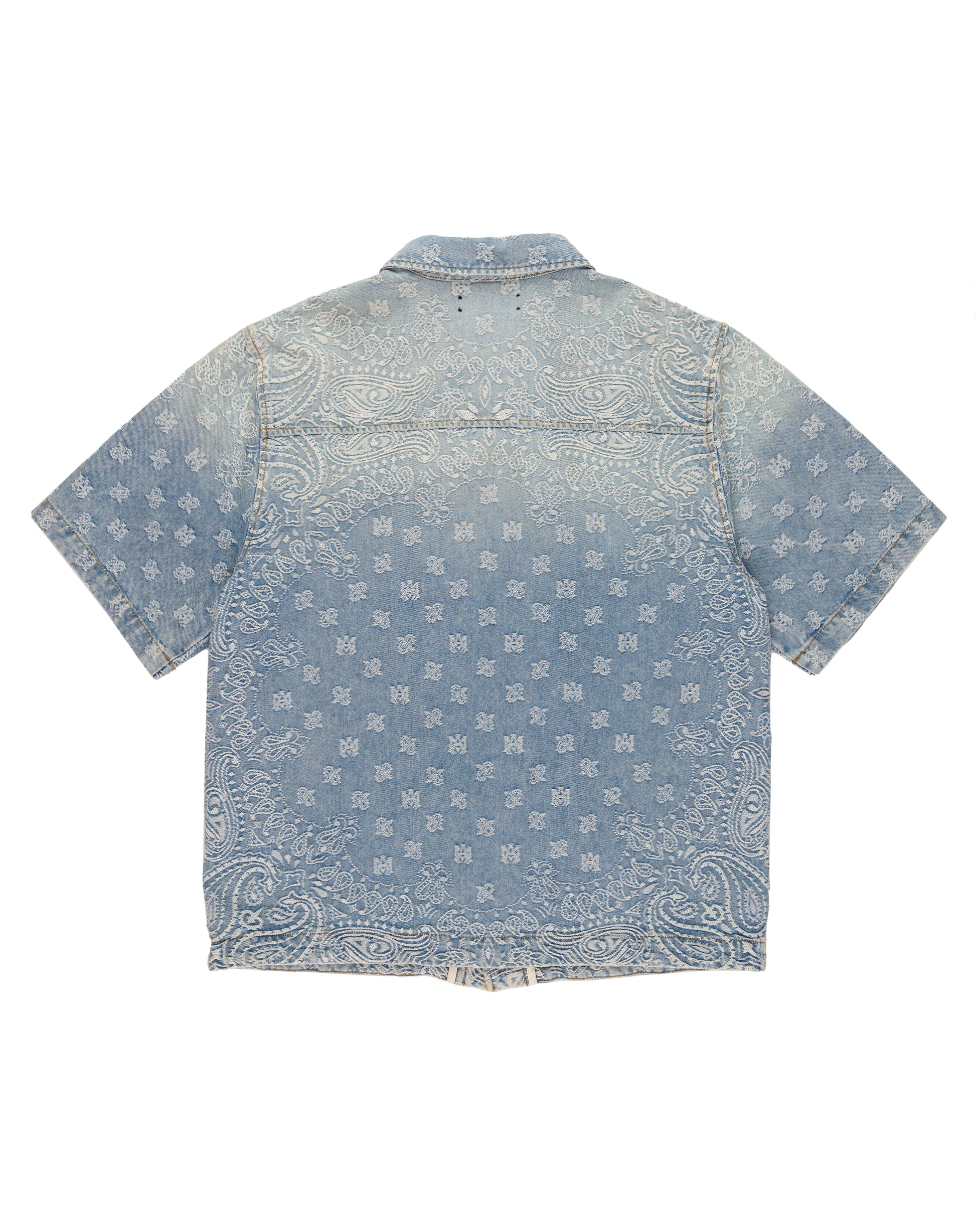 Amiri blue bandana jacquard denim shirt